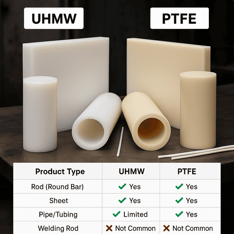 مقایسه UHMW و PTFE: دو پلیمر مهندسی با ویژگی‌های خاص